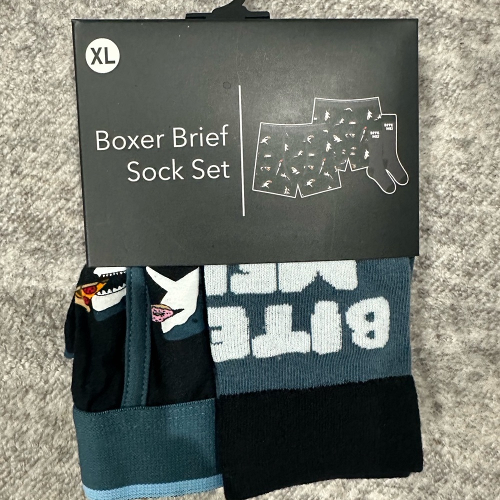 MAD Engine Black and Blue Boxer Briefs with Coordinated Socks
